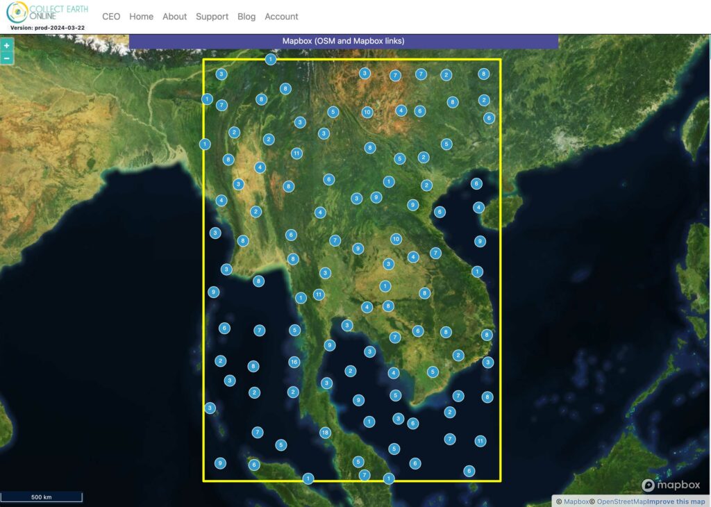 Collect Earth Online application satellite