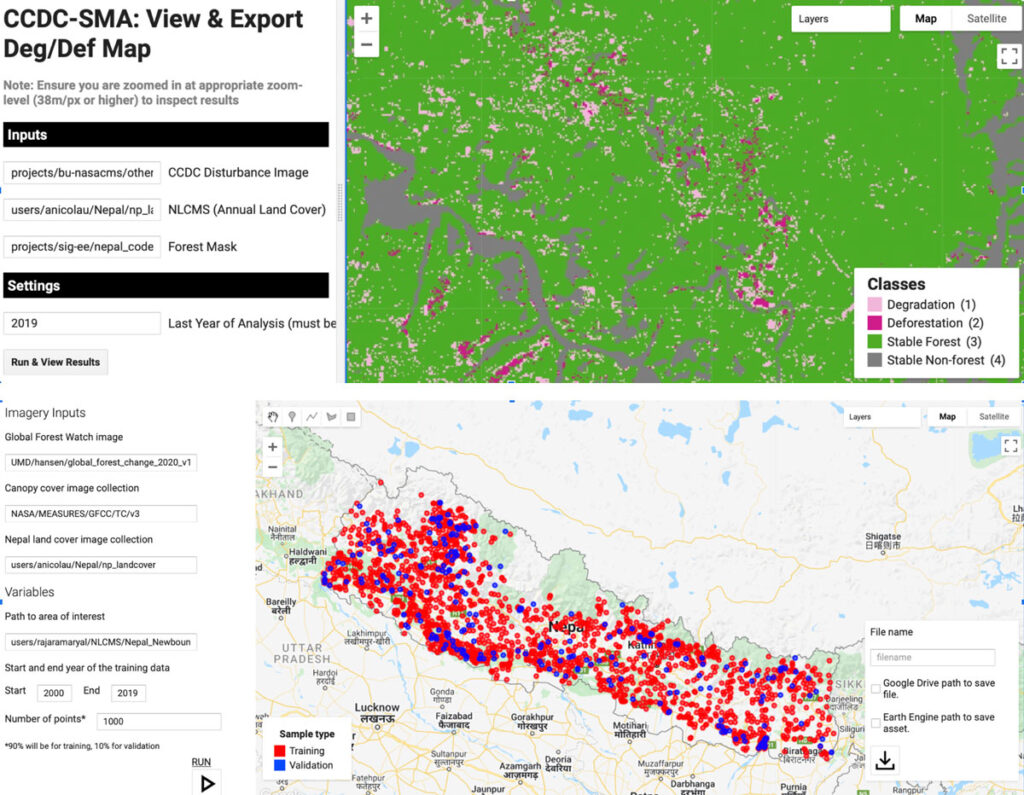 Nepal monitoring forest change area and degradation