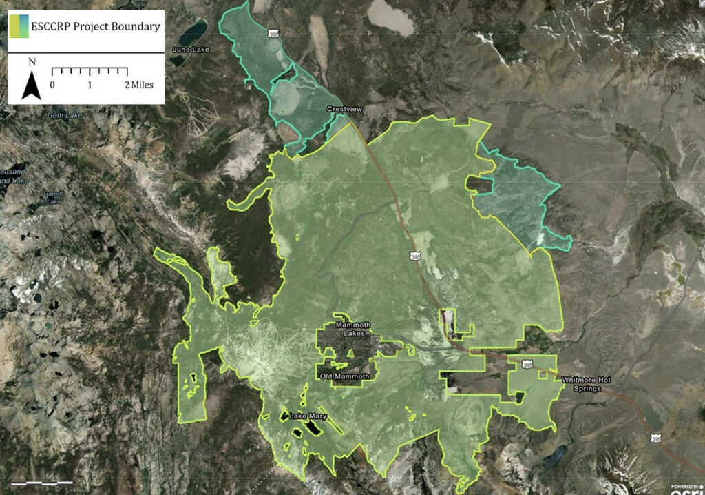 Mammoth Lakes, project boundaries Map