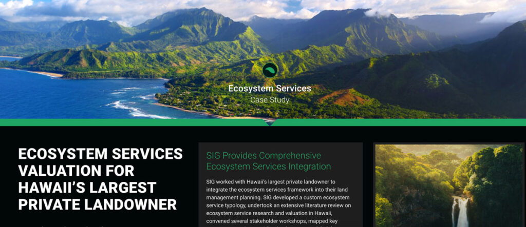 Ecosystem Services Valuation for Hawaii’s Largest Private Landowner