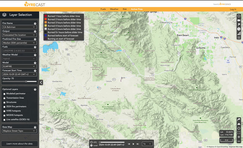 Pyrecast tool interface